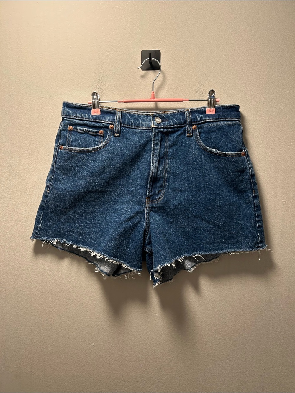 Abercrombie & Fitch Dark Blue Denim Cutoff Shorts